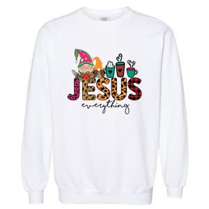 Jesus Everything Christmas Garment-Dyed Sweatshirt