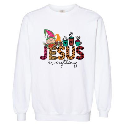 Jesus Everything Christmas Garment-Dyed Sweatshirt