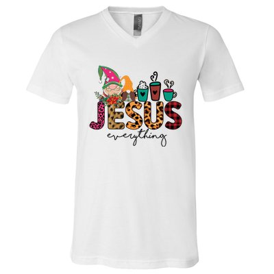 Jesus Everything Christmas V-Neck T-Shirt