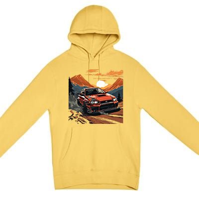 Jdm Evo Car Drift Mountain Racing Car Lover Graphic Gift Premium Pullover Hoodie