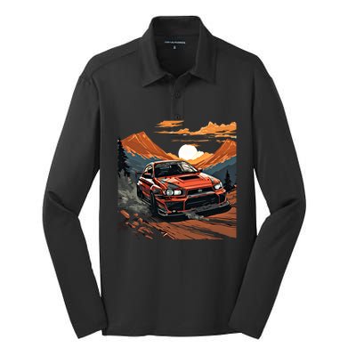 Jdm Evo Car Drift Mountain Racing Car Lover Graphic Gift Silk Touch Performance Long Sleeve Polo