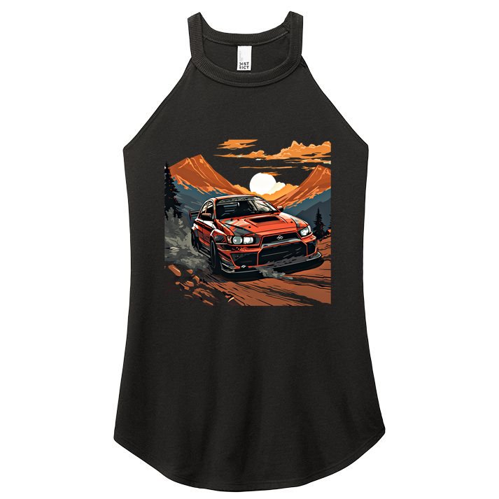 Jdm Evo Car Drift Mountain Racing Car Lover Graphic Gift Women's Perfect Tri Rocker Tank