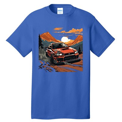 Jdm Evo Car Drift Mountain Racing Car Lover Graphic Gift Tall T-Shirt