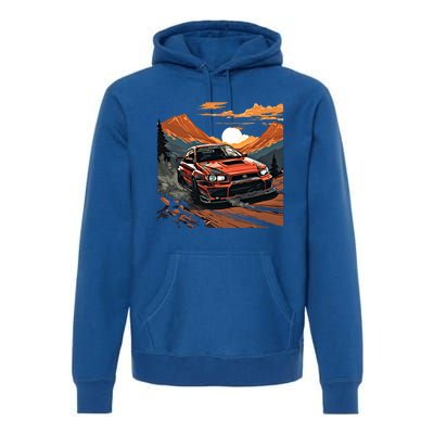 Jdm Evo Car Drift Mountain Racing Car Lover Graphic Gift Premium Hoodie