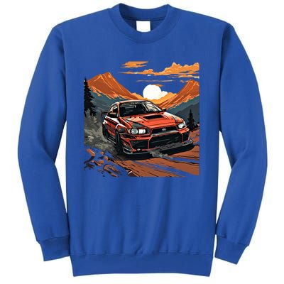 Jdm Evo Car Drift Mountain Racing Car Lover Graphic Gift Tall Sweatshirt