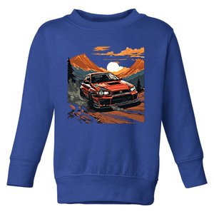 Jdm Evo Car Drift Mountain Racing Car Lover Graphic Gift Toddler Sweatshirt