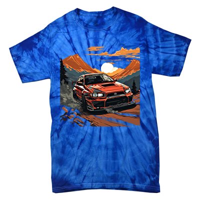 Jdm Evo Car Drift Mountain Racing Car Lover Graphic Gift Tie-Dye T-Shirt