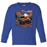 Jdm Evo Car Drift Mountain Racing Car Lover Graphic Gift Toddler Long Sleeve Shirt