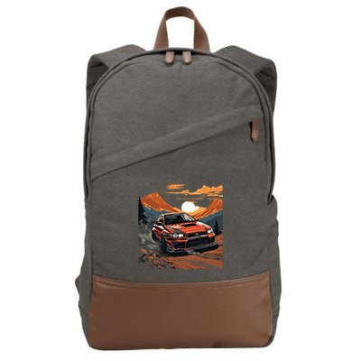 Jdm Evo Car Drift Mountain Racing Car Lover Graphic Gift Cotton Canvas Backpack
