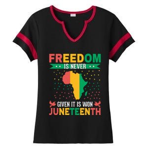 Juneteenth Emancipation Day Celebration Ladies Halftime Notch Neck Tee