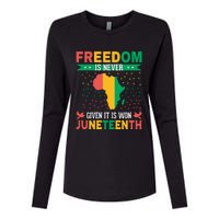 Juneteenth Emancipation Day Celebration Womens Cotton Relaxed Long Sleeve T-Shirt