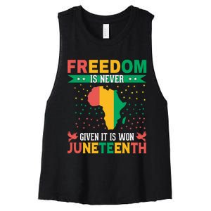 Juneteenth Emancipation Day Celebration Women's Racerback Cropped Tank