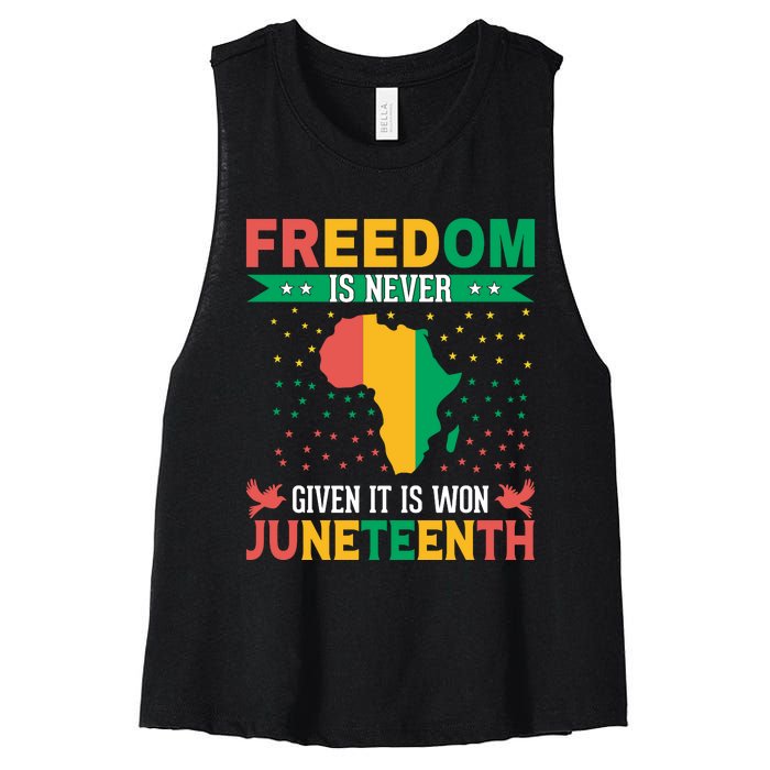 Juneteenth Emancipation Day Celebration Women's Racerback Cropped Tank