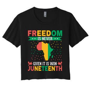 Juneteenth Emancipation Day Celebration Women's Crop Top Tee