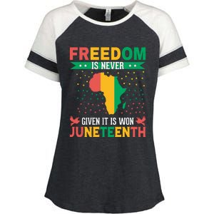 Juneteenth Emancipation Day Celebration Enza Ladies Jersey Colorblock Tee