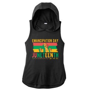 Juneteenth Emancipation Day Commemoration Ladies PosiCharge Tri-Blend Wicking Draft Hoodie Tank