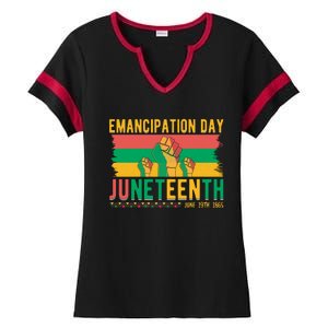 Juneteenth Emancipation Day Commemoration Ladies Halftime Notch Neck Tee