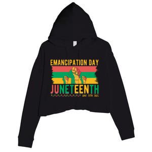 Juneteenth Emancipation Day Commemoration Crop Fleece Hoodie