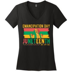 Juneteenth Emancipation Day Commemoration Women's V-Neck T-Shirt