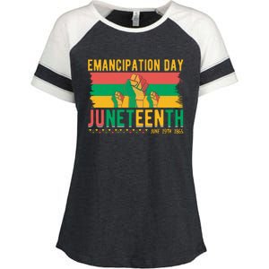 Juneteenth Emancipation Day Commemoration Enza Ladies Jersey Colorblock Tee