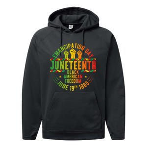 Juneteenth Emancipation Day Freedom Celebration Graphic Performance Fleece Hoodie