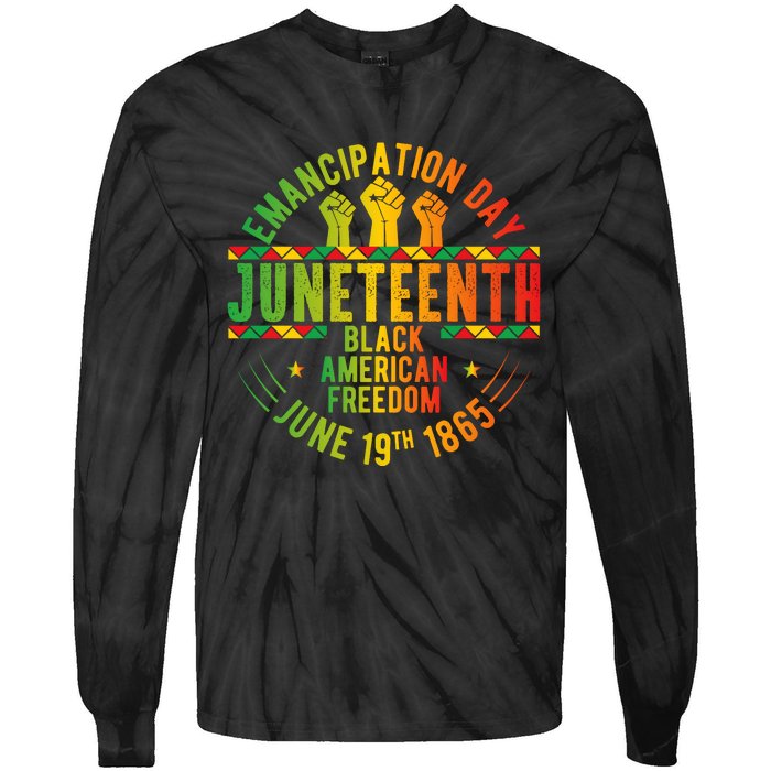 Juneteenth Emancipation Day Freedom Celebration Graphic Tie-Dye Long Sleeve Shirt