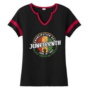 Juneteenth Emancipation Day Black American Freedom Ladies Halftime Notch Neck Tee