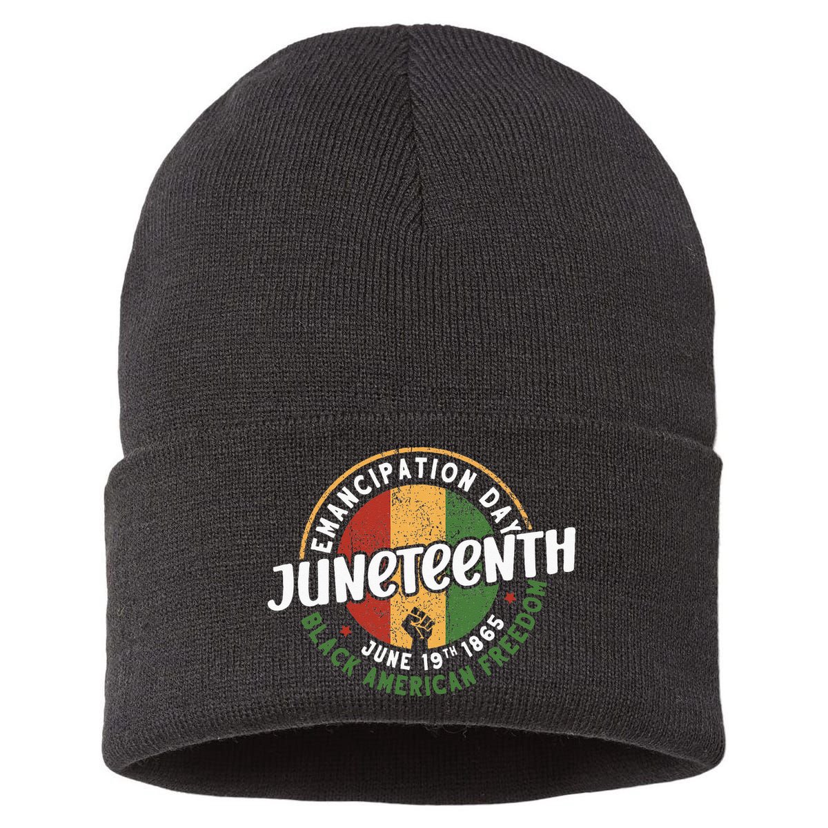 Juneteenth Emancipation Day Black American Freedom Sustainable Knit Beanie