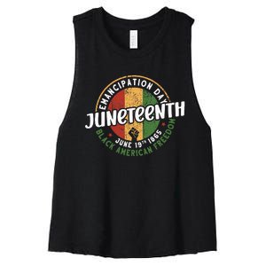 Juneteenth Emancipation Day Black American Freedom Women's Racerback Cropped Tank