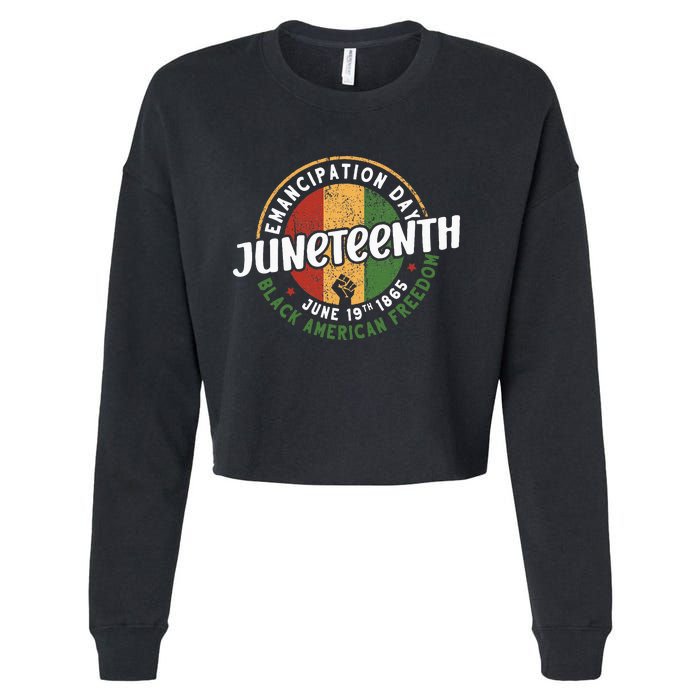 Juneteenth Emancipation Day Black American Freedom Cropped Pullover Crew