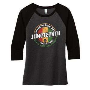 Juneteenth Emancipation Day Black American Freedom Women's Tri-Blend 3/4-Sleeve Raglan Shirt