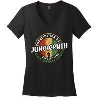 Juneteenth Emancipation Day Black American Freedom Women's V-Neck T-Shirt