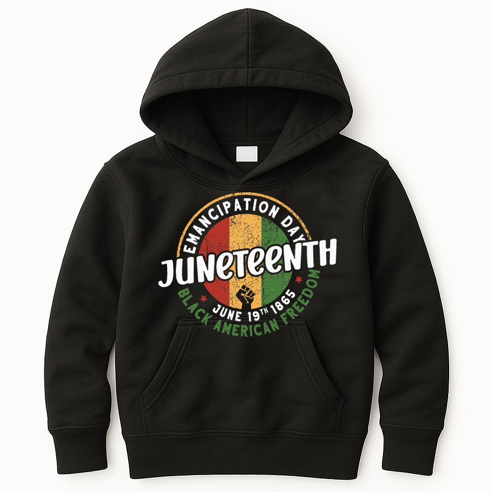 Juneteenth Emancipation Day Black American Freedom Kids Hoodie