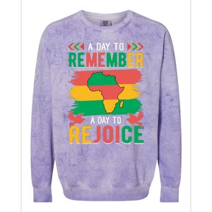 Juneteenth Emancipation Day A Day To Remember And Rejoice Colorblast Crewneck Sweatshirt