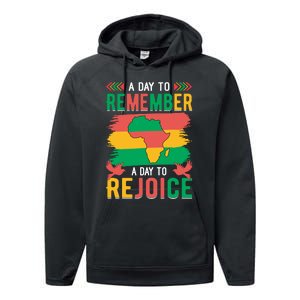 Juneteenth Emancipation Day A Day To Remember And Rejoice Performance Fleece Hoodie