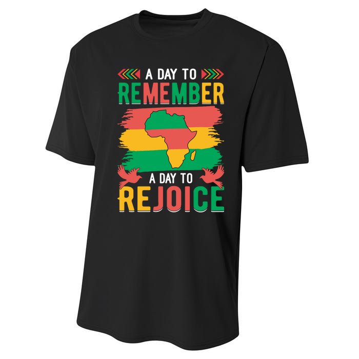 Juneteenth Emancipation Day A Day To Remember And Rejoice Performance Sprint T-Shirt