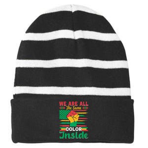 Juneteenth Emancipation Day Celebration Striped Beanie with Solid Band