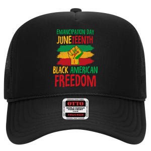 Juneteenth Emancipation Day Black American Freedom High Crown Mesh Back Trucker Hat