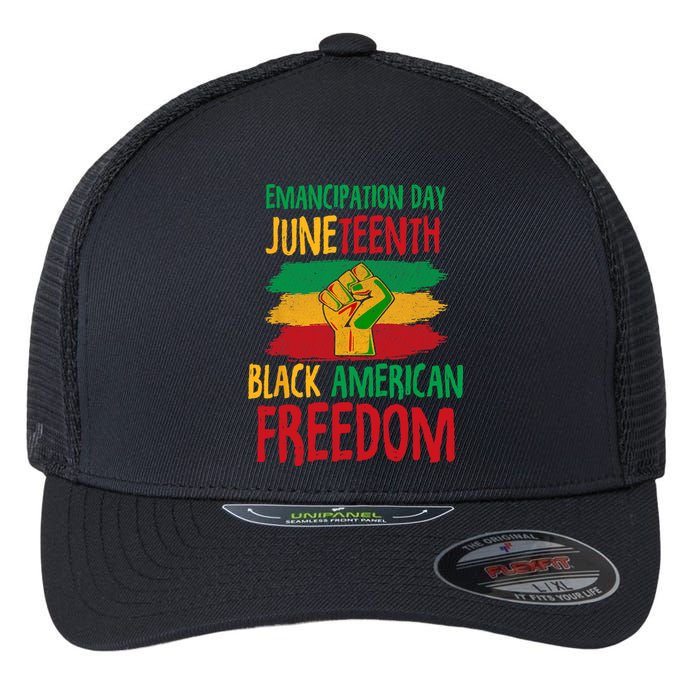 Juneteenth Emancipation Day Black American Freedom Flexfit Unipanel Trucker Cap