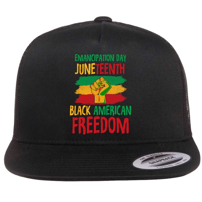 Juneteenth Emancipation Day Black American Freedom Flat Bill Trucker Hat