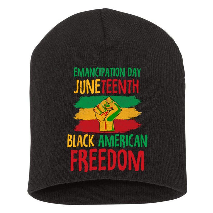 Juneteenth Emancipation Day Black American Freedom Short Acrylic Beanie