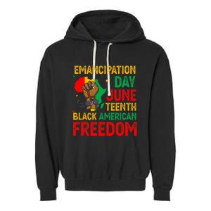 Juneteenth Emancipation Day Black American Freedom Garment-Dyed Fleece Hoodie