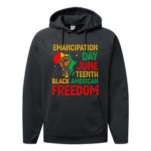 Juneteenth Emancipation Day Black American Freedom Performance Fleece Hoodie