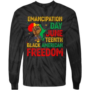 Juneteenth Emancipation Day Black American Freedom Tie-Dye Long Sleeve Shirt