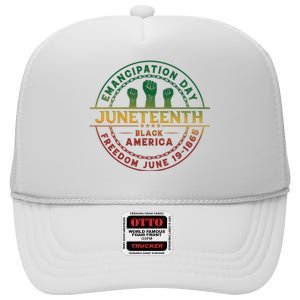 Juneteenth Emancipation Day Freedom 1865 Black America High Crown Mesh Back Trucker Hat