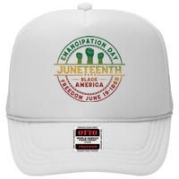 Juneteenth Emancipation Day Freedom 1865 Black America High Crown Mesh Back Trucker Hat