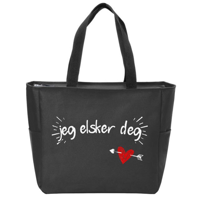 Jeg Elsker Deg I Love You In Norwegian Zip Tote Bag