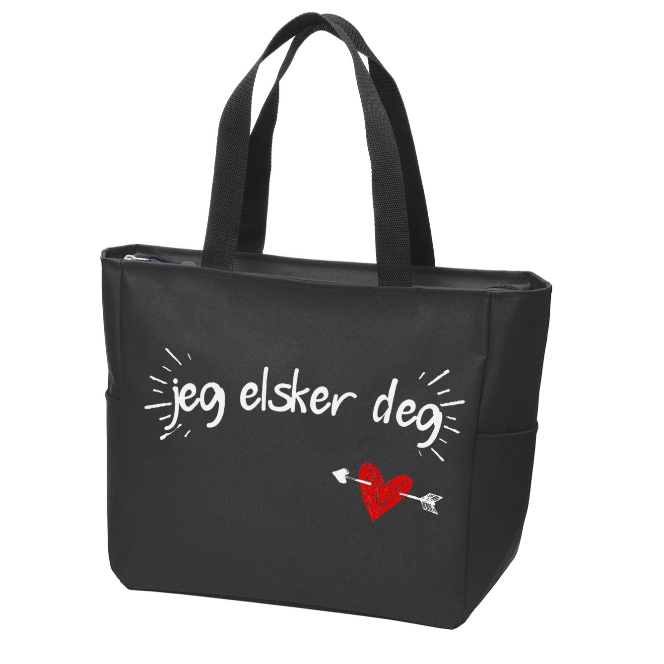 Jeg Elsker Deg I Love You In Norwegian Zip Tote Bag