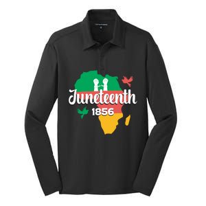 Juneteenth Emancipation Day Commemoration Silk Touch Performance Long Sleeve Polo