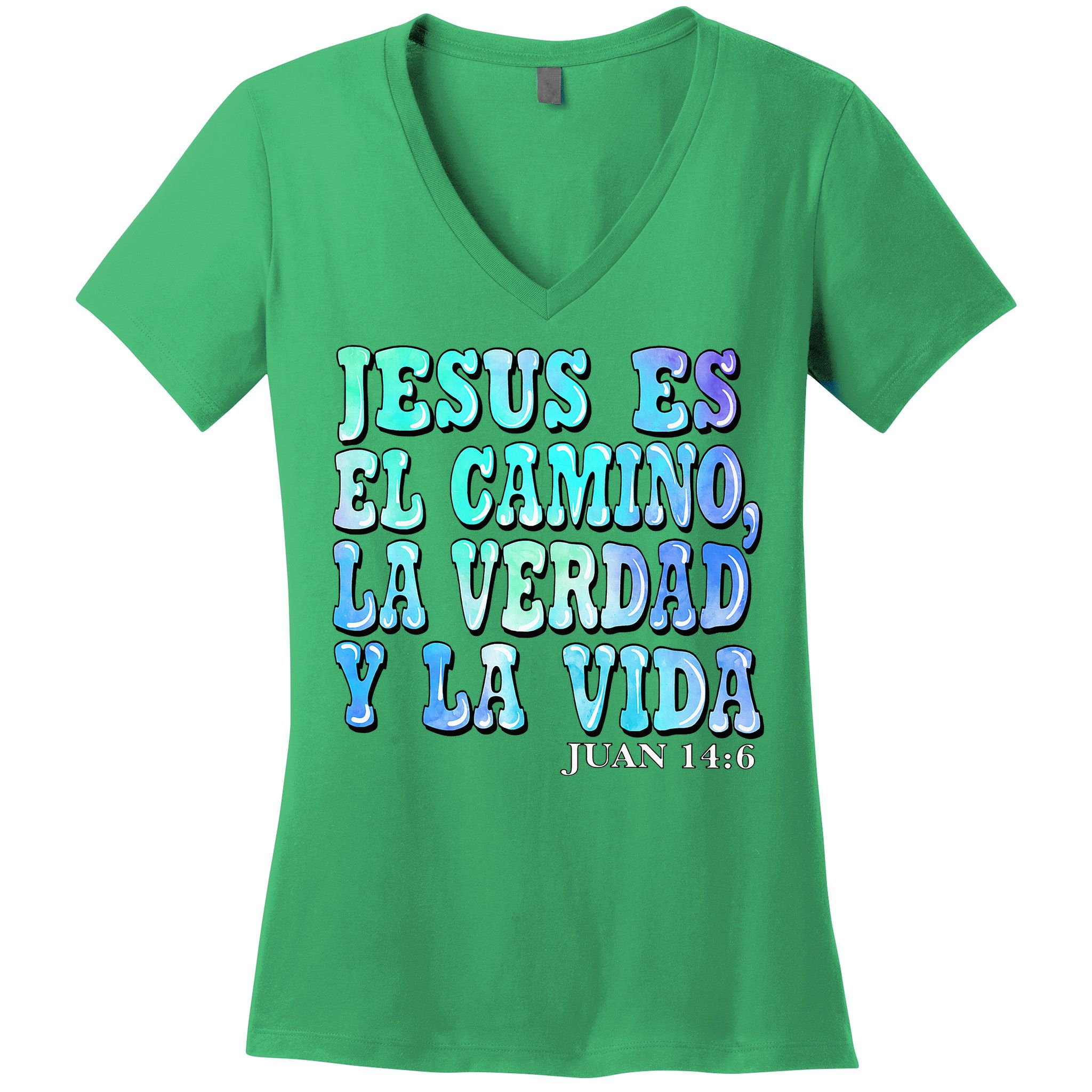 Jesus Es El Camino Premium Women's V-Neck T-Shirt